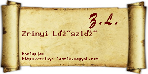 Zrinyi László névjegykártya