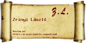 Zrinyi László névjegykártya